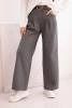Women's wide-leg trousers with a belt graphite