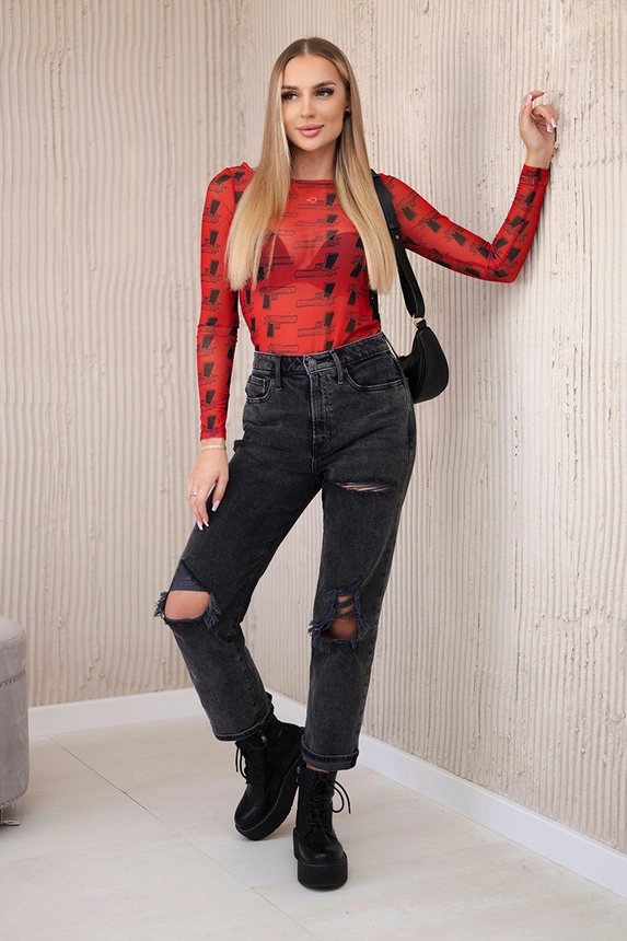 Blusen-Bodysuit in Rotguss