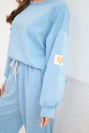 Women's buttery set with a loose sweatshirt and pants with 'LOVE' print blue