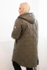 Women's Plus Size winter quilted jacket with a hood khaki