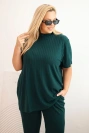 Three-piece women's Plus Size set dark green