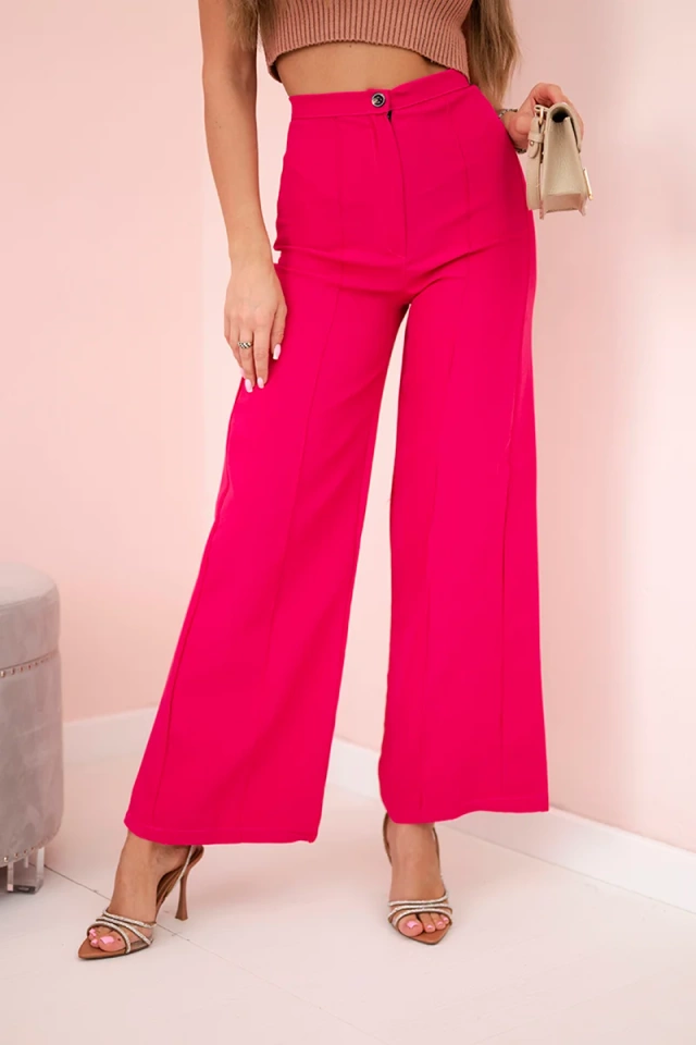 Široké kalhoty fuchsiové barvy