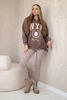 Cotton set insulated sweatshirt + leggings brown