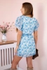 Floral dress tied at the waist blue