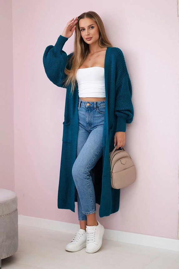Sweater long cardigan nautical