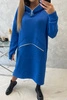 Insulated dress with a hood mauve blue