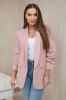 Elegant jacket with lapels gray powdered pink