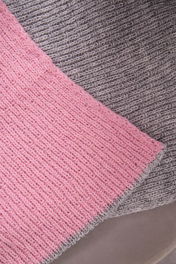 KN14 Zweifarbiges Damen-Snood hellrosa+grau