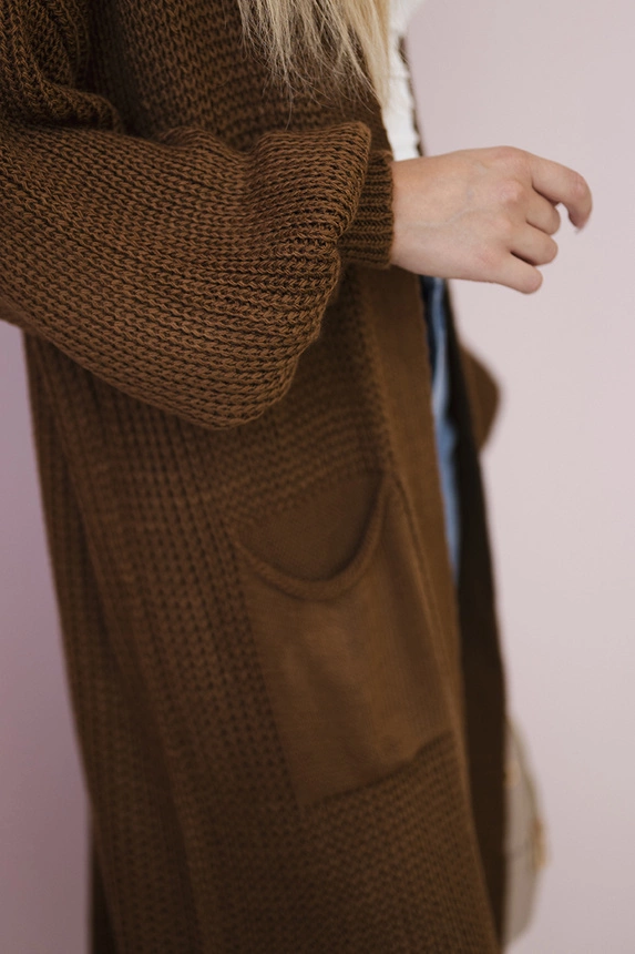 Sweater long cardigan chocolate