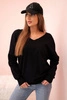 Women's long sleeve sweater with a V-neck black