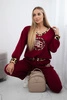 Set with an animal motif sweatshirt + pants burgundy