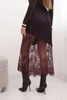 Women's viscose skirt with lace plum