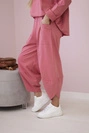 Baumwoll-Sweatshirt-Hosen-Set Himbeere