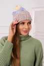 Cap with fleece Dolores K303 dark beige+blue+yellow