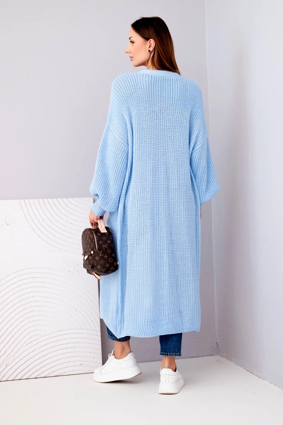 Sweater long cardigan blue