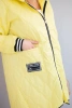 Plus Size women's quilted jacket with a hood and sporty cuffs yellow