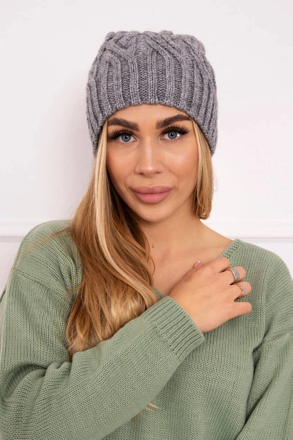 Čapica s fleece Paulina K227 tmavošedý