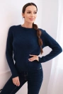 Women's sweater made of baby alpaca with long sleeves navy