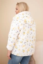 Kurtka damska wiosenna Plus Size w drobnym wzorem w kwiaty żółta