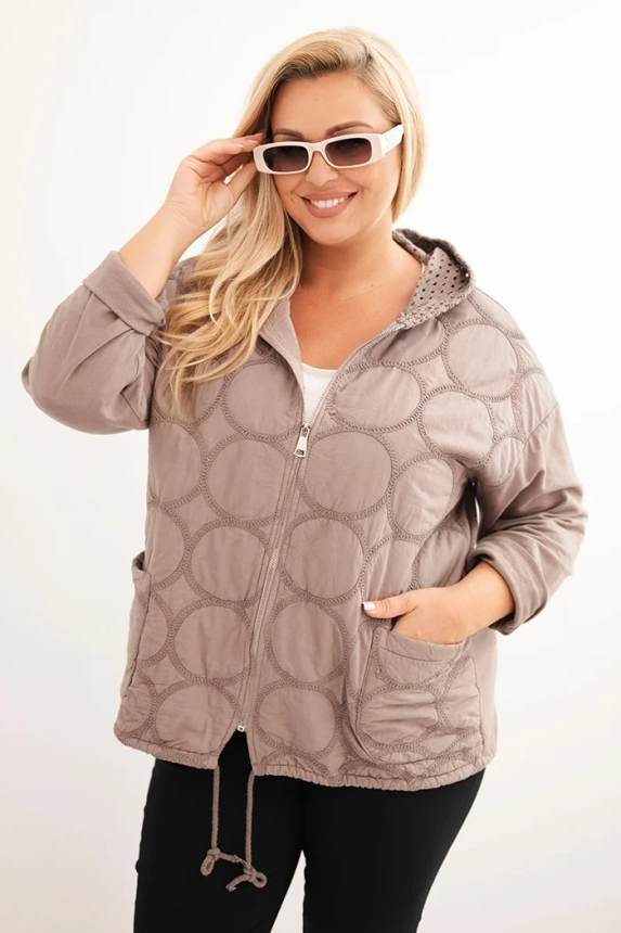 Dámská mikina Plus Size bavlněná na zip fango