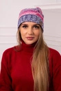Čapica s fleece Monika K256 ružová+tmavá fialová