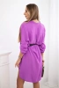 Kleid mit längerem Rücken und Gürtel violett