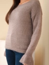 Damenpullover mit Mohair und Wolle mit Rüsche an den Ärmeln fango