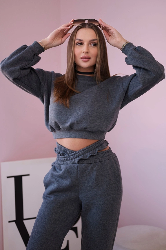 Isolierset mit kurzem Sweatshirt graphit