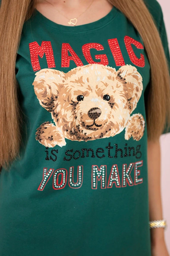 Blúzka s potlačou Magic zelená