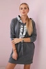 Kleid mit Kapuze in Übergröße in Graphit