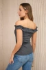 Off-the-shoulder blouse with frills graphite