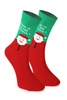 Unisex Weihnachtsstrumpfsocken im Karton – Set mit 2 Paaren mit dem Weihnachtsmann und Streifen