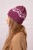 Women's cap Kira K374 dark purple+white