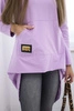 Sweatshirt with long back and hood dark purple