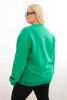 Bluza damska pętelkowa Plus Size bawełniana basic z okrągłym dekoltem zielona