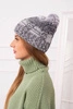Cap with fleece Dolores K303 light grey+dark grey+white