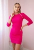 Kleid mit Zierknöpfen fuchsia