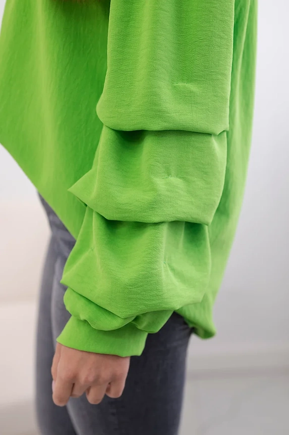 Španělská halenka s ozdobnými rukávy jasně zelená