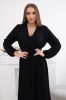 Dress tied with a pleated hem black