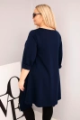 Tunika dámska Plus Size bavlnená s asymetrickým strihom modrá
