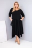 Dámska bavlnená sukňa Plus Size s asymetrickým spodkom čierna