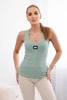Gerippte Bluse mit mintfarbenem Glitzer