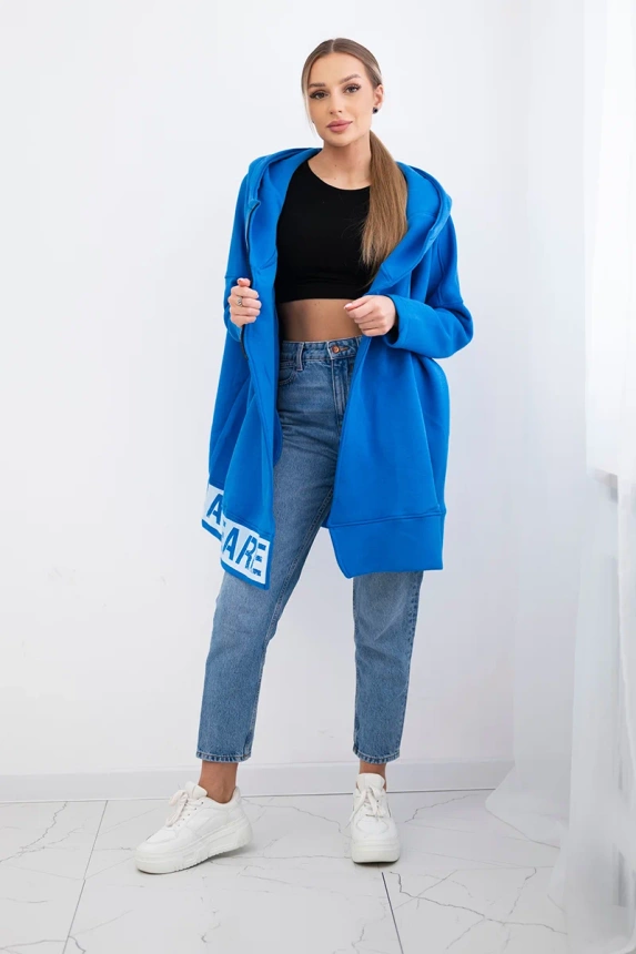 Warm-up Sweatshirt mit Reißverschluss kornblumenblau