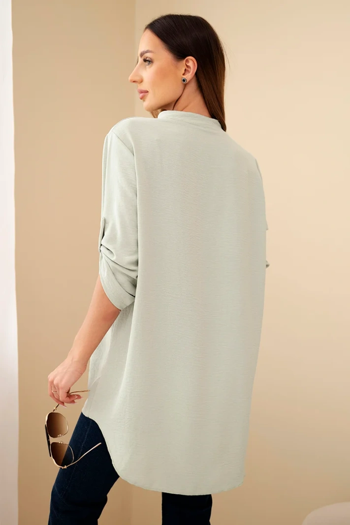 Halenka s prodlouženým zadním dílem světlá máta