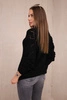 Sweater high neck with diamond pattern black