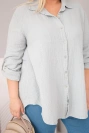 Bavlnená mušelínová košeľa Plus Size sivý