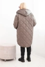 Moteriška žieminė striukė Plus Size su gobtuvu pikota fango