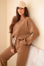 Set sweatshirt + pants buttery fabric camel