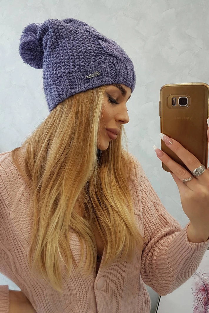 Fleecová čepice Carolina K243 fialová