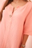 Women's muslin shirt with a button apricot